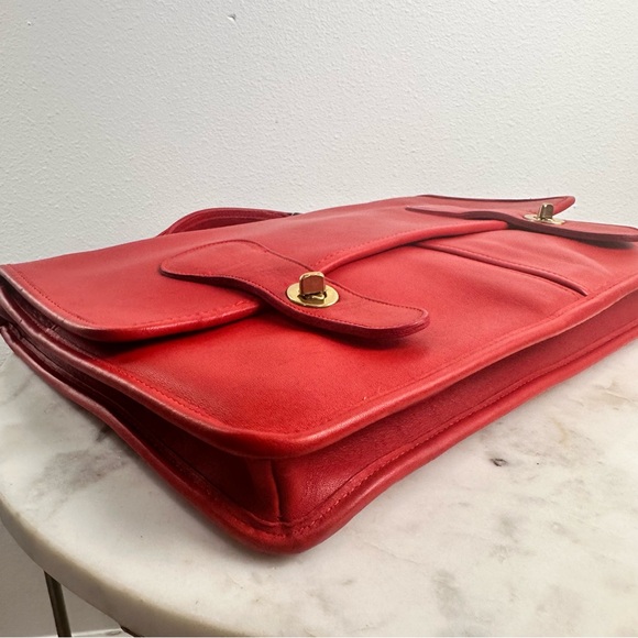 Vintage Coach Ted Diplomat Briefcase Rare Red Color 5170 - Picture 6 of 13